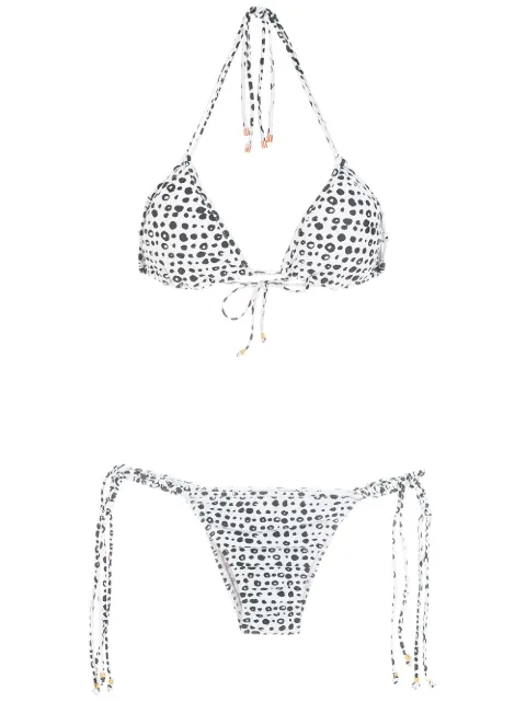 Amir Slama polka dot-print triangle bikini 