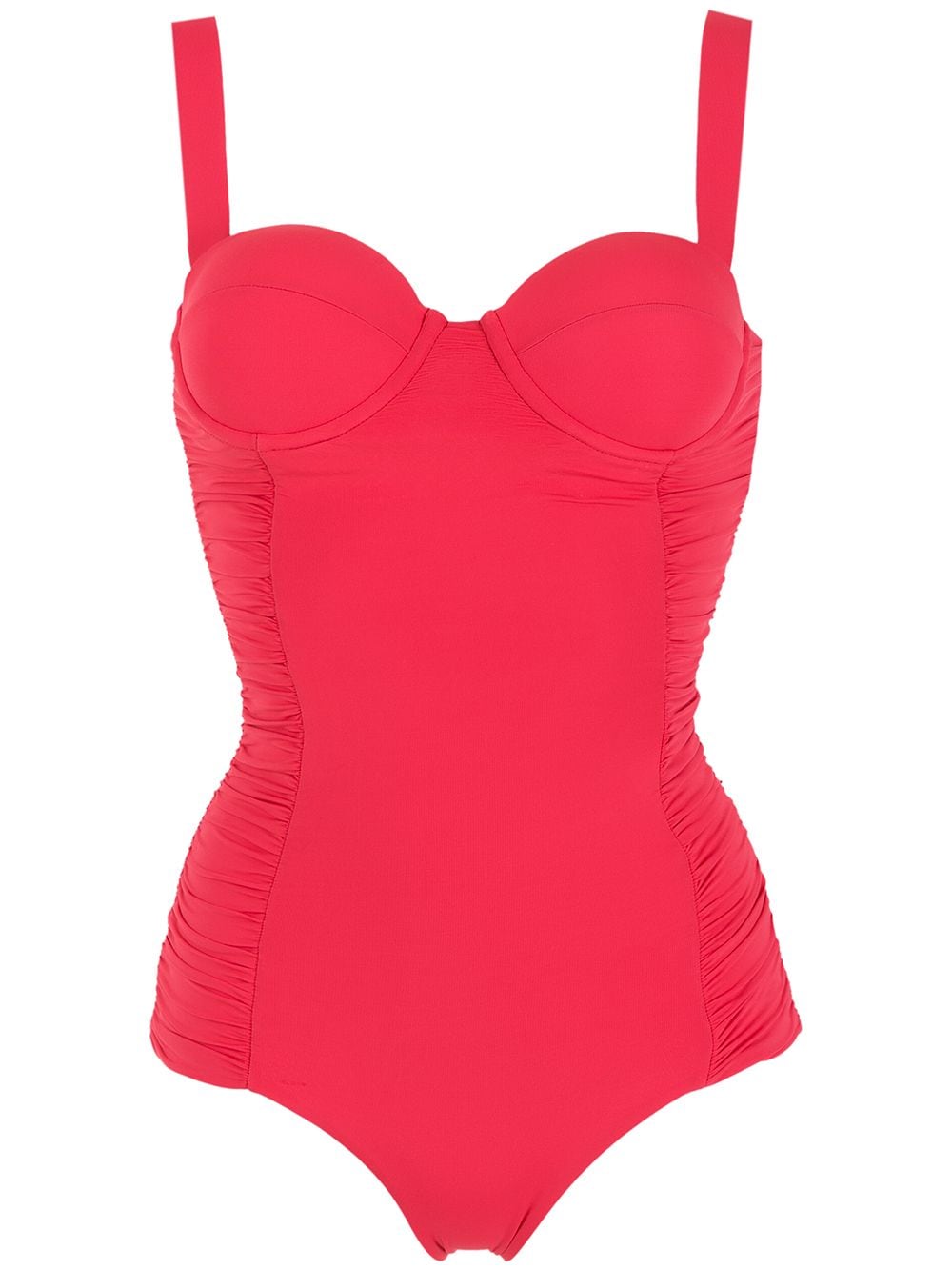 isolda maillot de bain vermelho à fronces - rouge