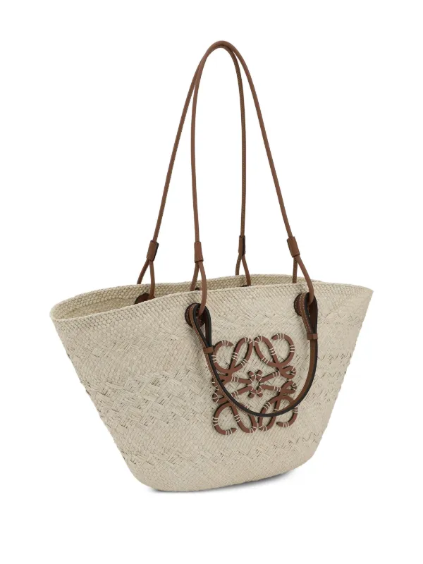 LOEWE Anagram Straw Basket Tote Bag | Neutrals | FARFETCH JO