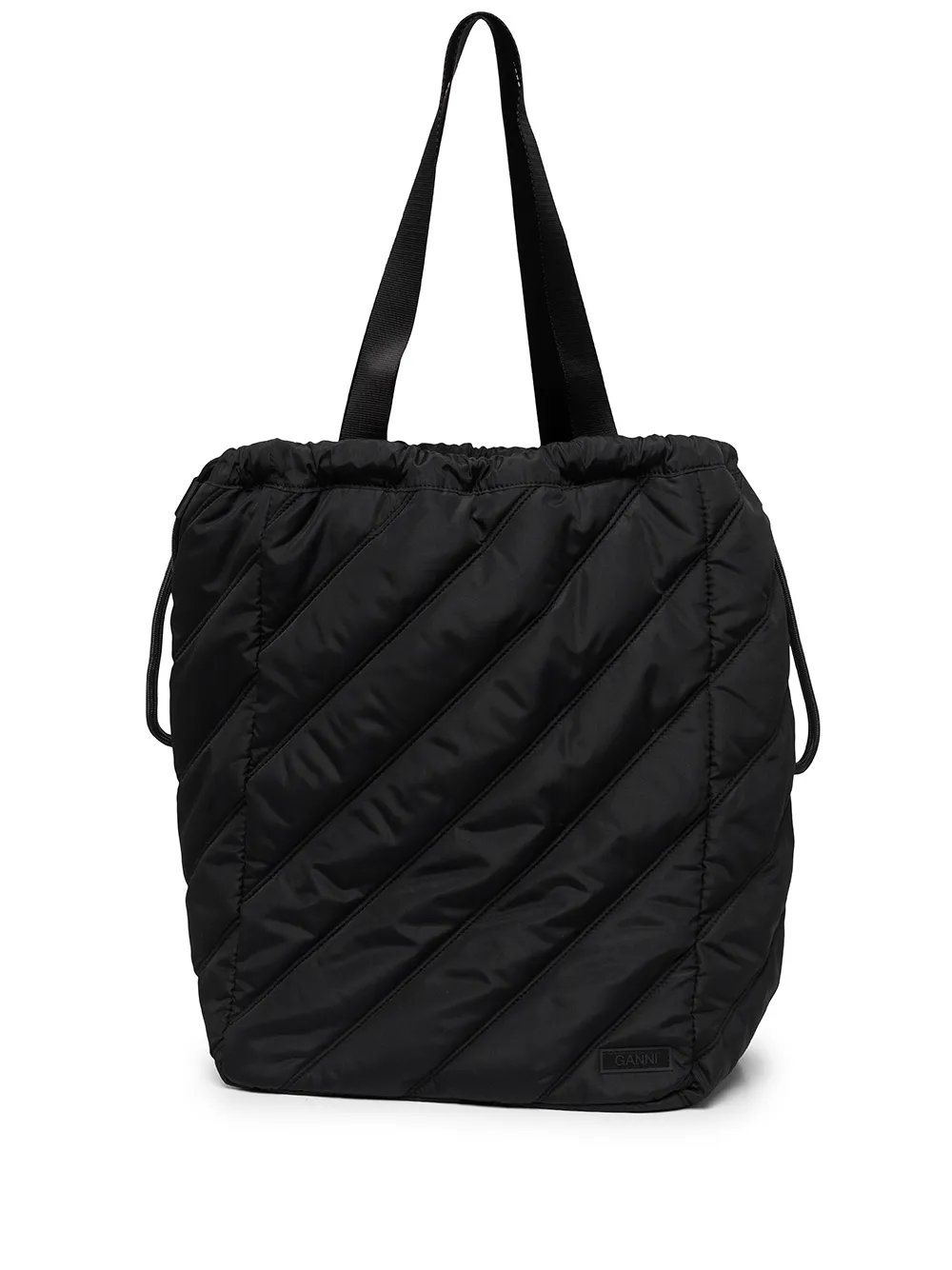 

GANNI quilted drawstring tote bag - Black