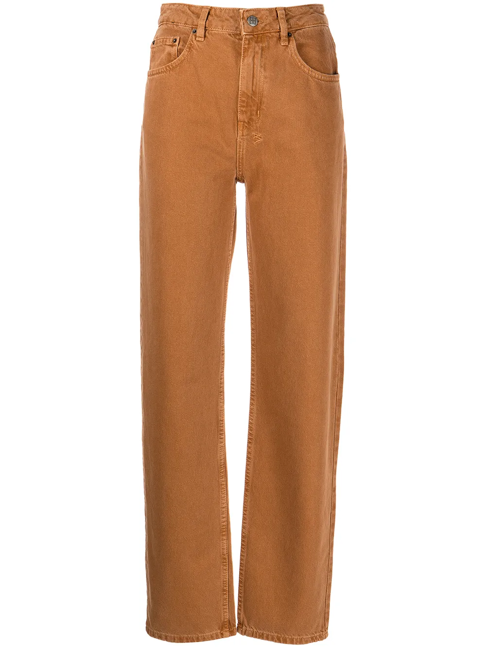 high-waist straight jeans