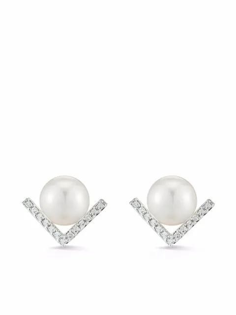 Mateo aretes en oro blanco de 14kt con perla