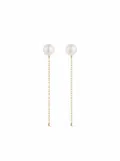 Mateo 14kt yellow gold pearl chain drop earrings