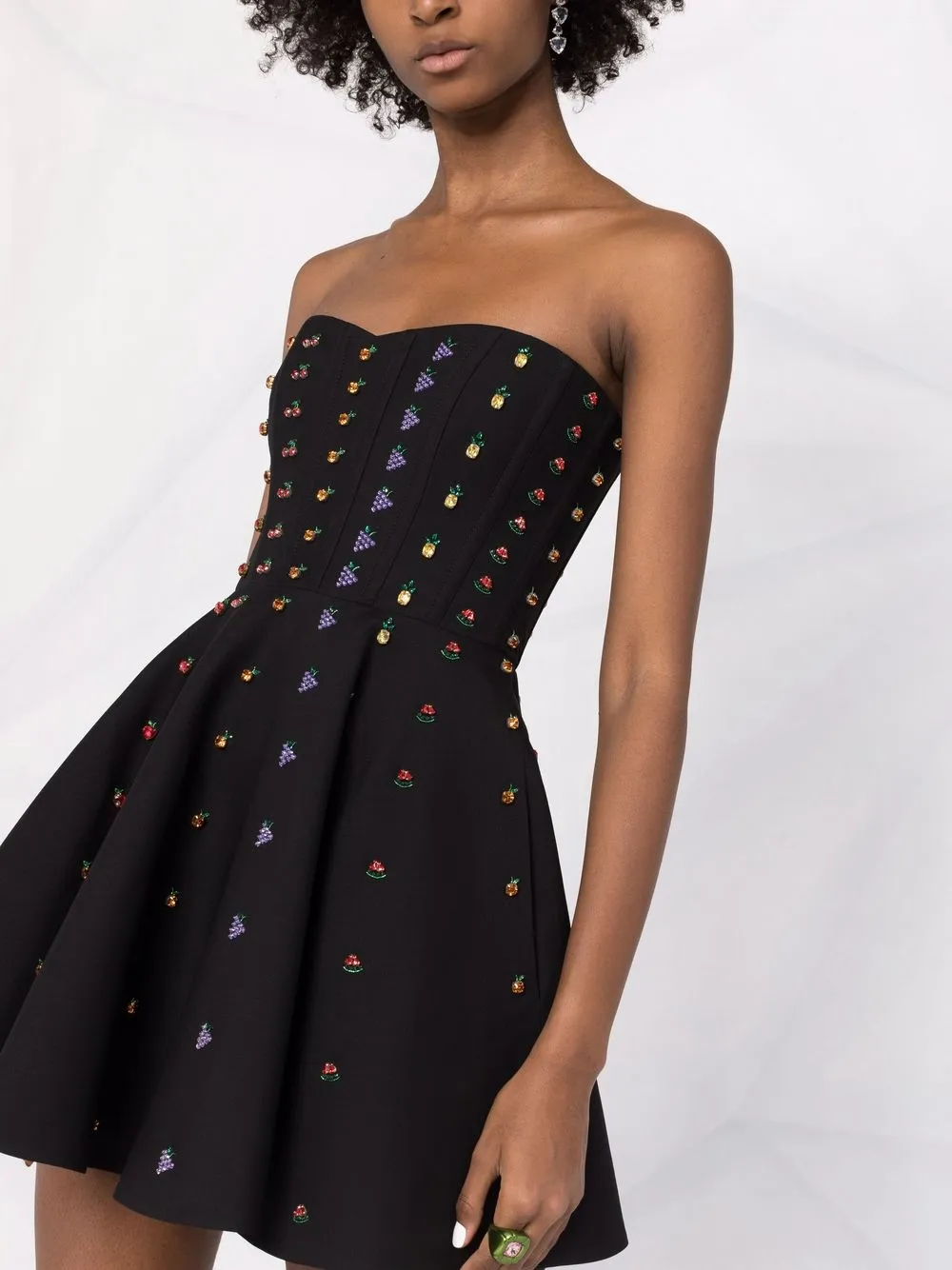 Valentino Garavani Mini-jurk verfraaid met kristallen Zwart