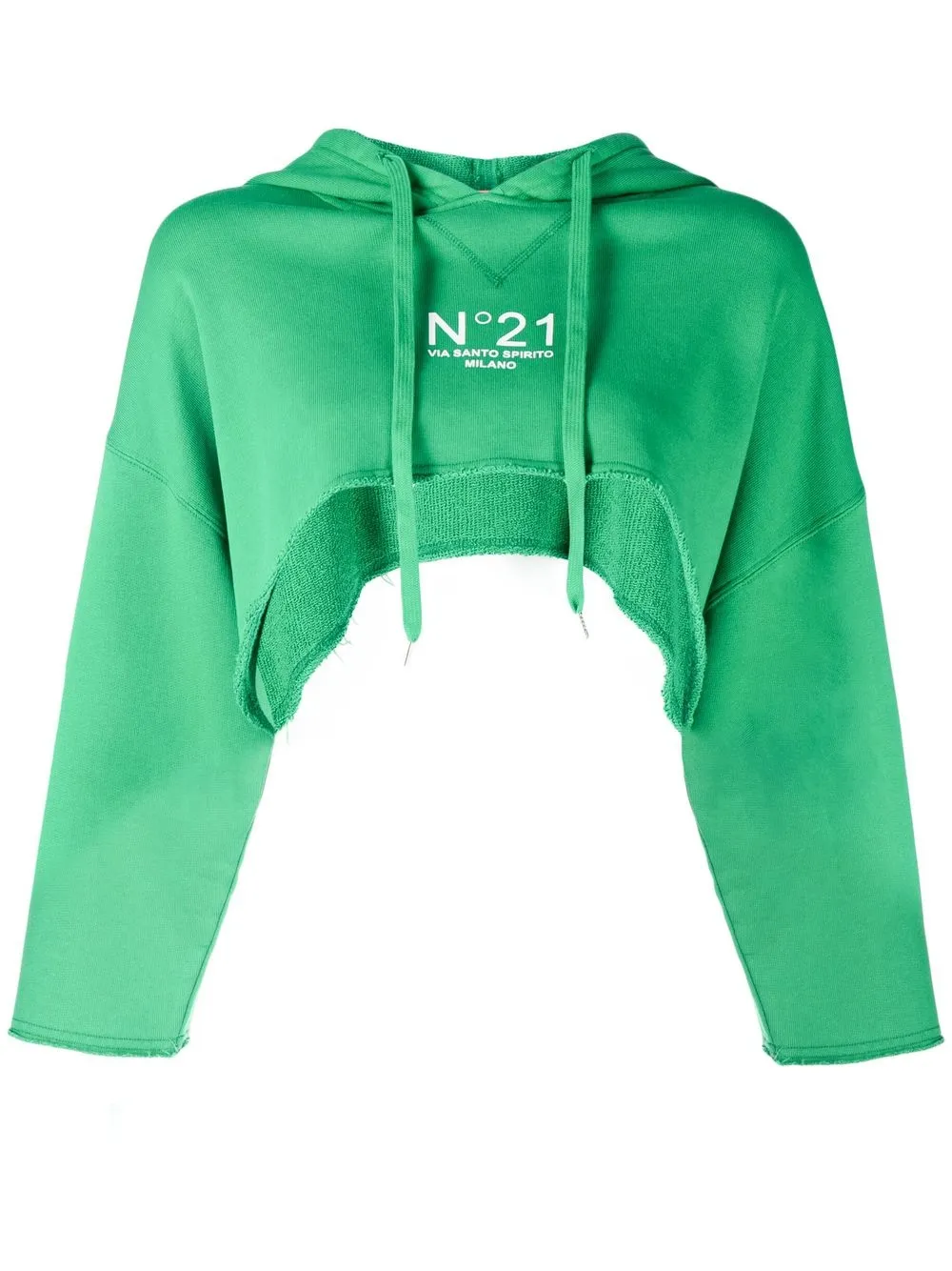 

Nº21 hoodie corta con logo estampado - Verde