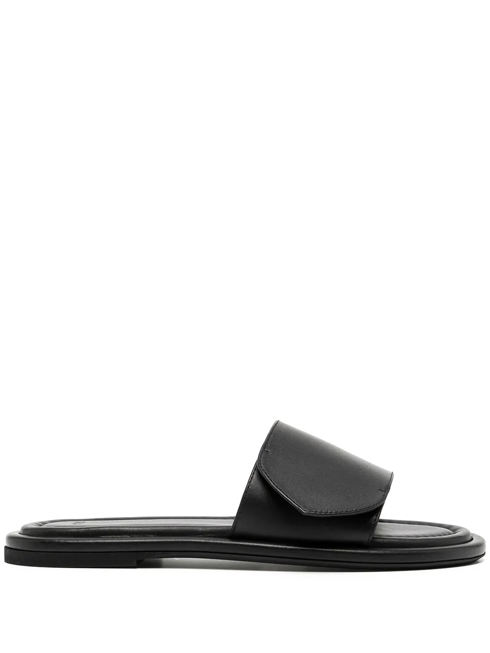 

Nº21 logo-plaque leather slides - Black