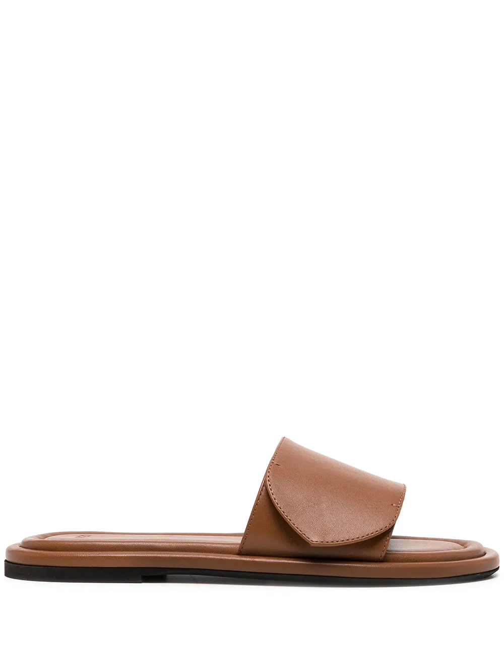 

Nº21 logo-plaque leather slides - Brown