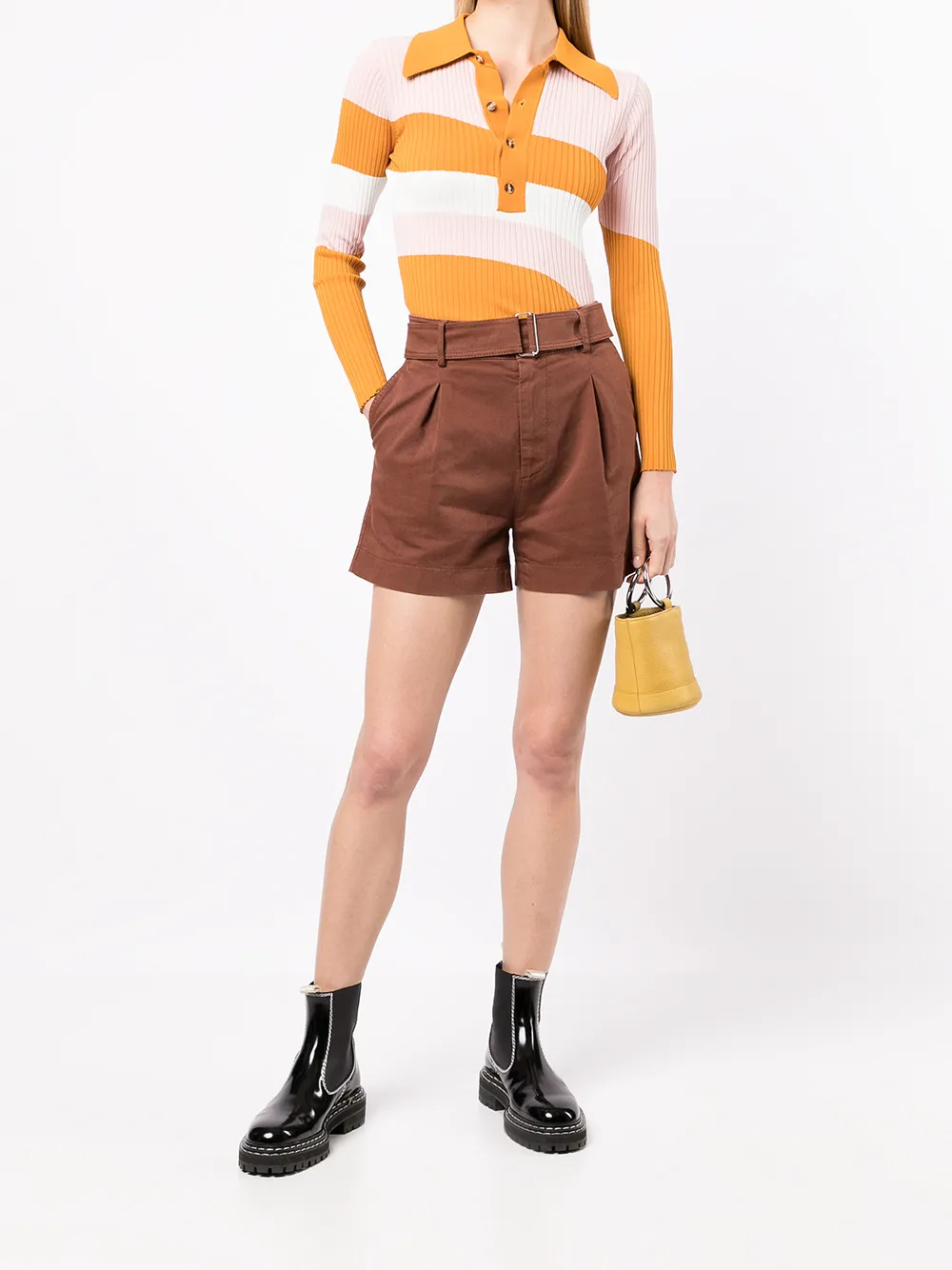 Nº21 Shorts met ceintuur - Bruin
