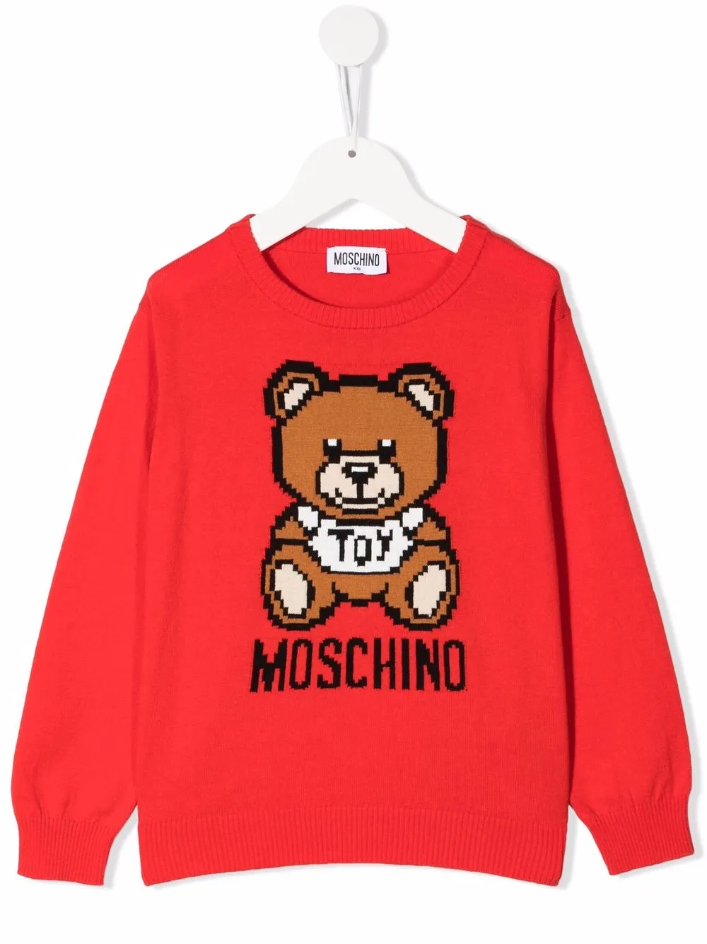 

Moschino Kids suéter con logo pixelado - Rojo