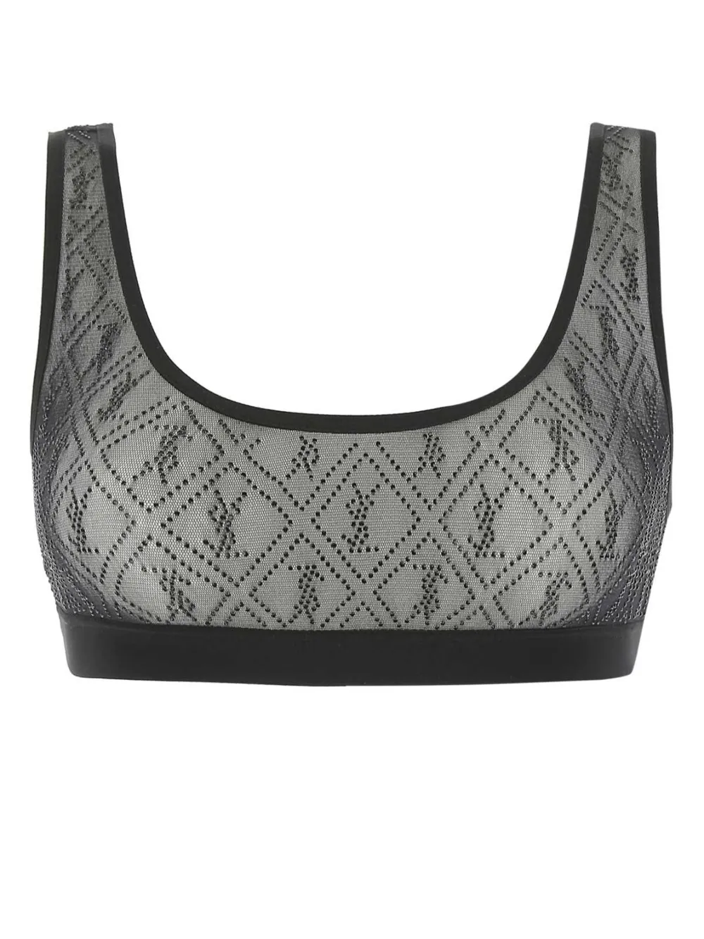 Image 1 of Saint Laurent rhinestone-logo bra