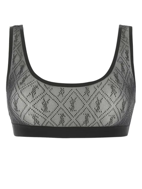 Saint Laurent rhinestone-logo bra