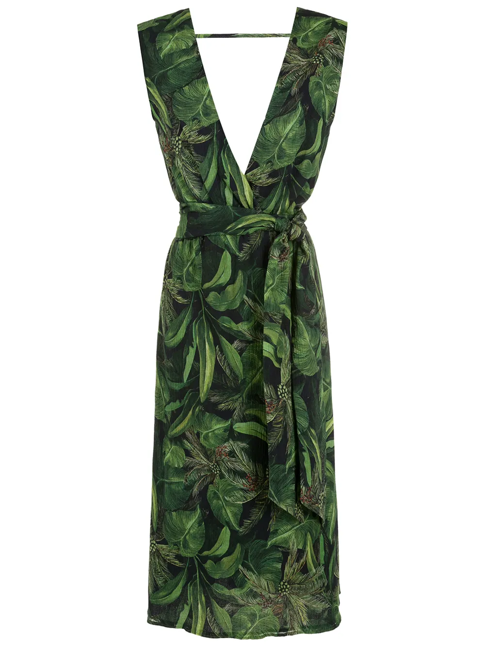 

Isolda leaf-print V-neck dress - Green