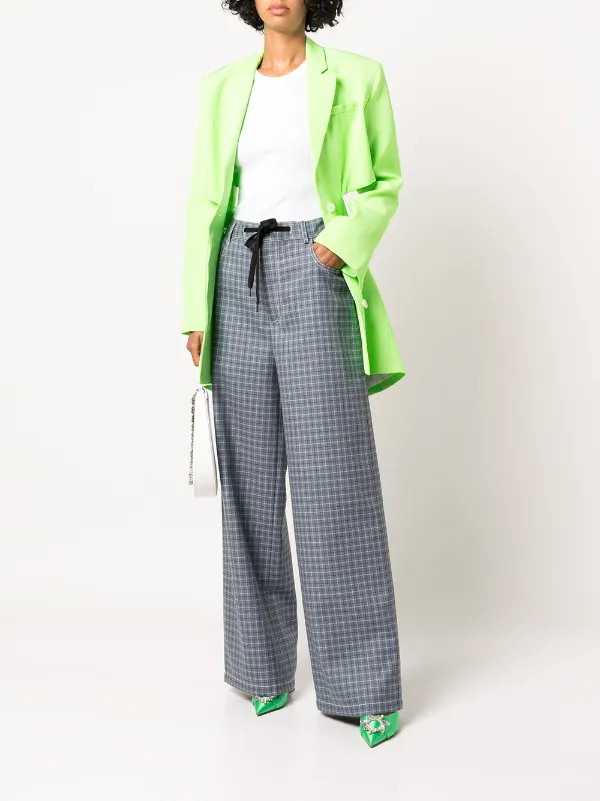 print Wool Wide Leg Trousers - Farfetch