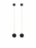 Mateo 14kt yellow gold onyx ball drop earrings