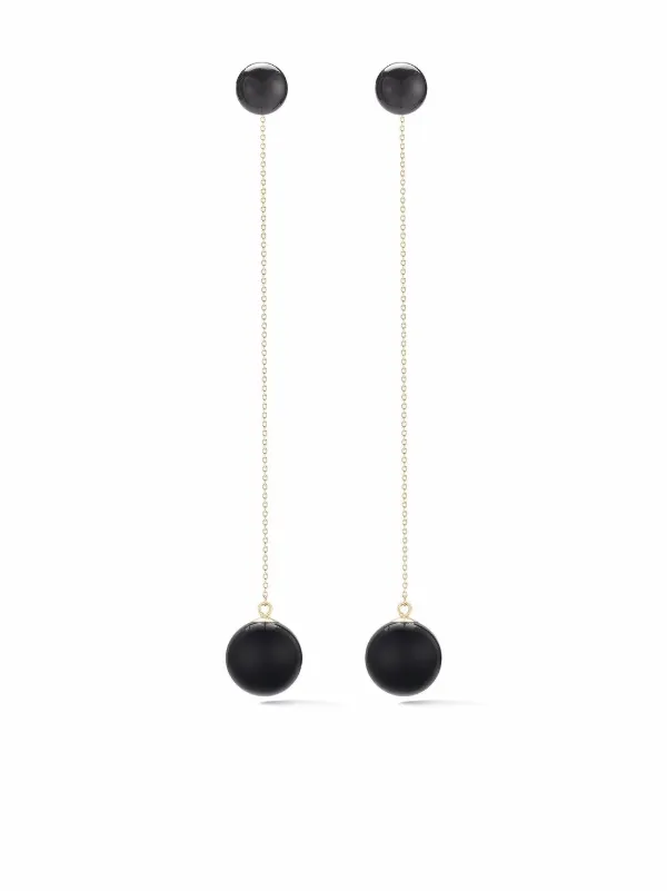 Mateo 14kt Yellow Gold Onyx Ball Drop Earrings