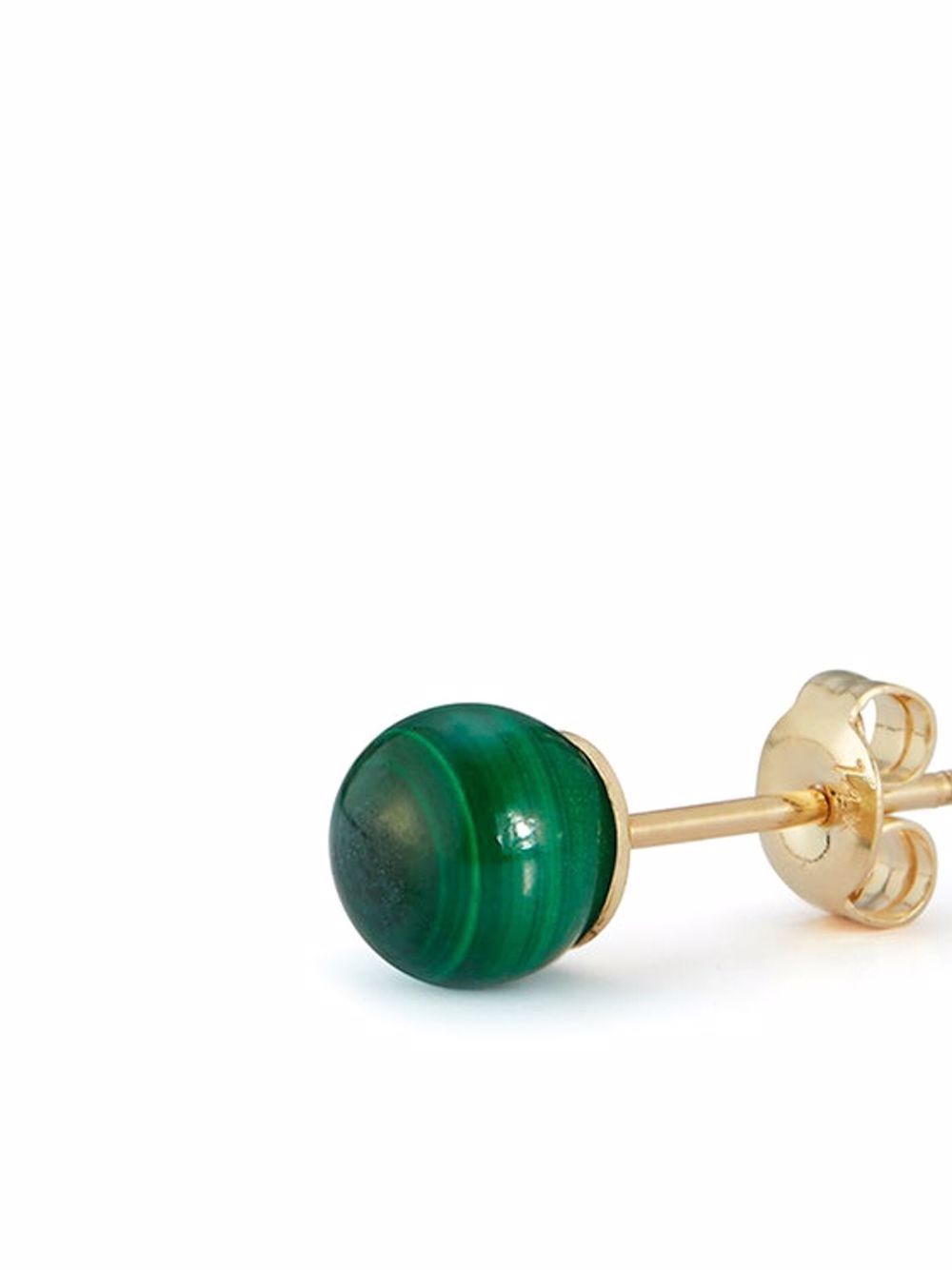 фото Mateo 14kt yellow gold 6mm malachite stud earrings