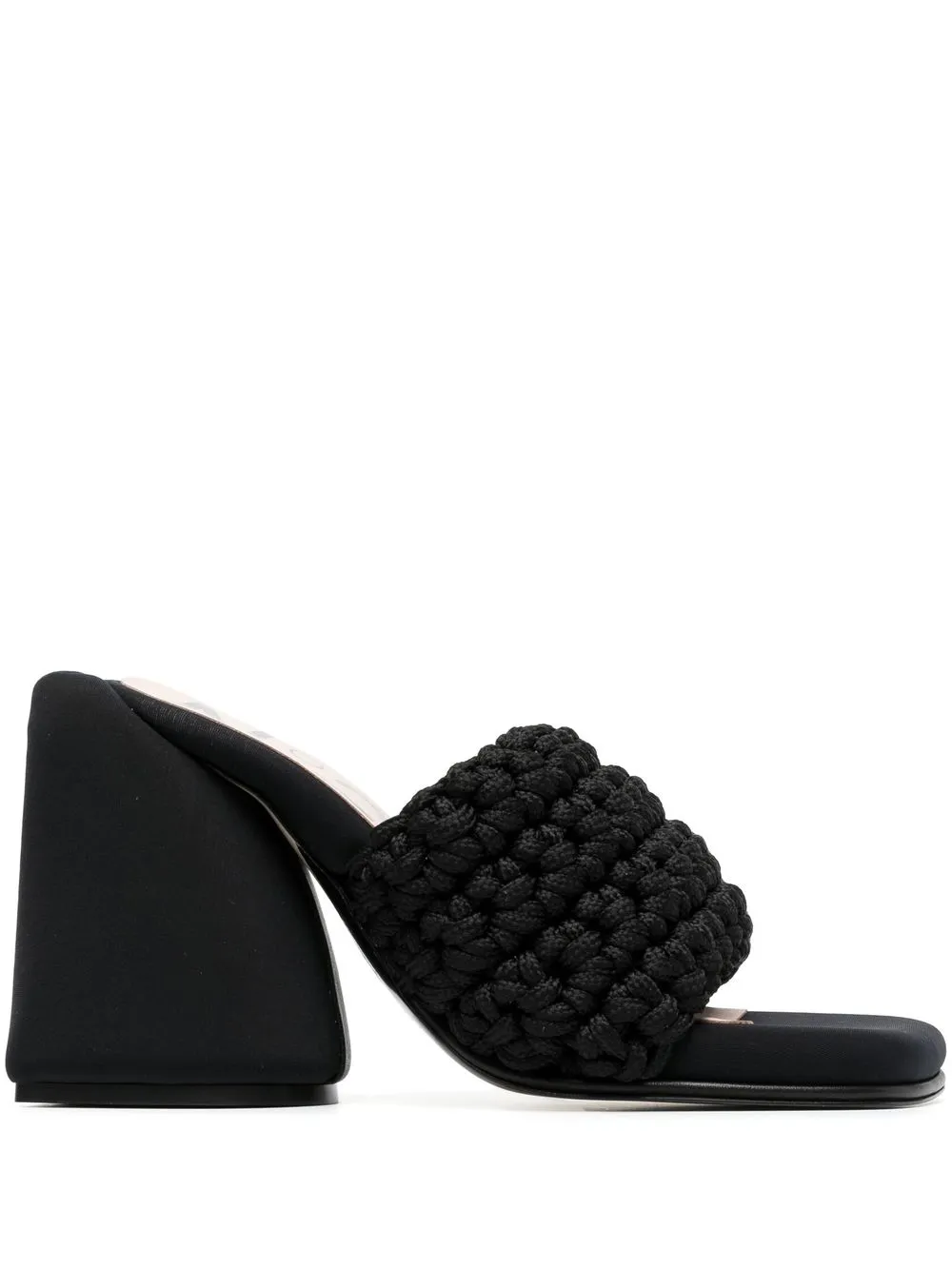 

Nº21 100mm braided slip-on mules - Black