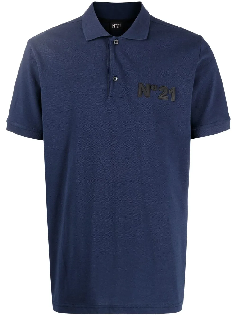 

Nº21 logo-patch polo shirt - Blue