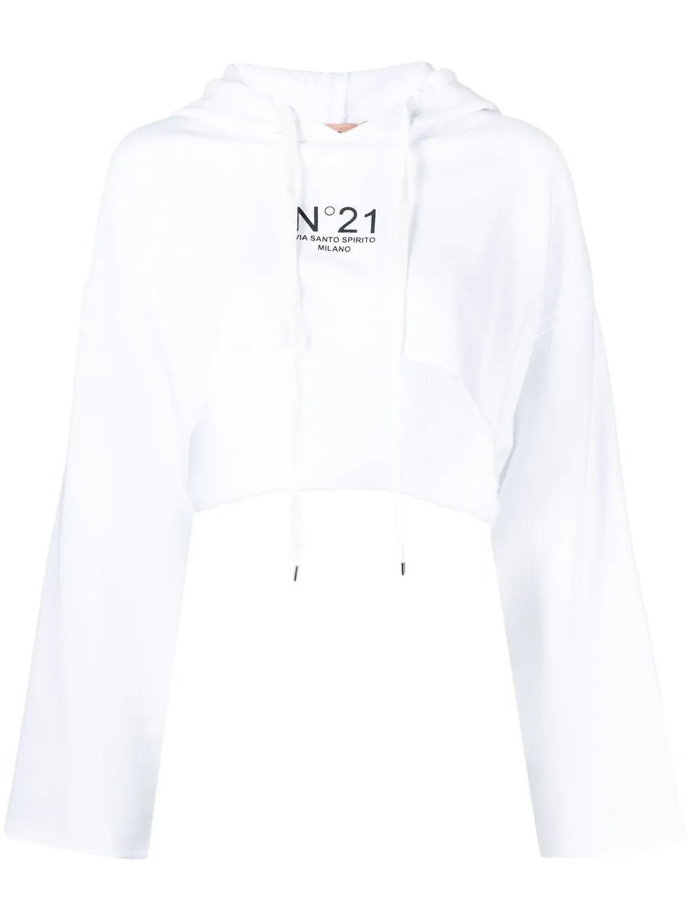 

Nº21 hoodie corta con logo estampado - Blanco