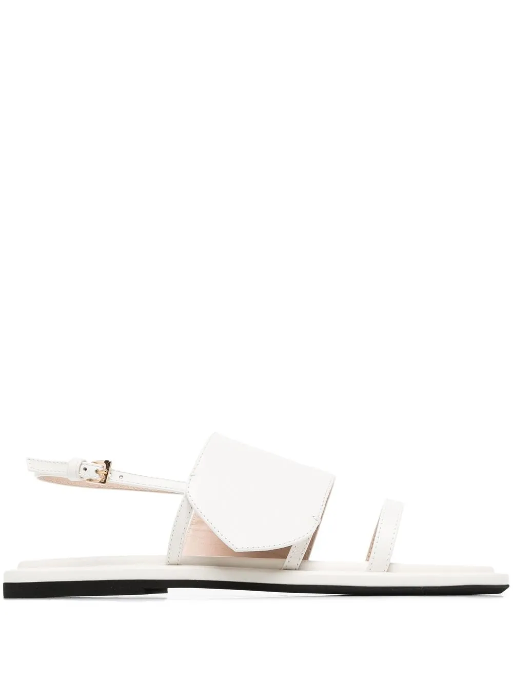 

Nº21 logo-plaque leather sandals - White