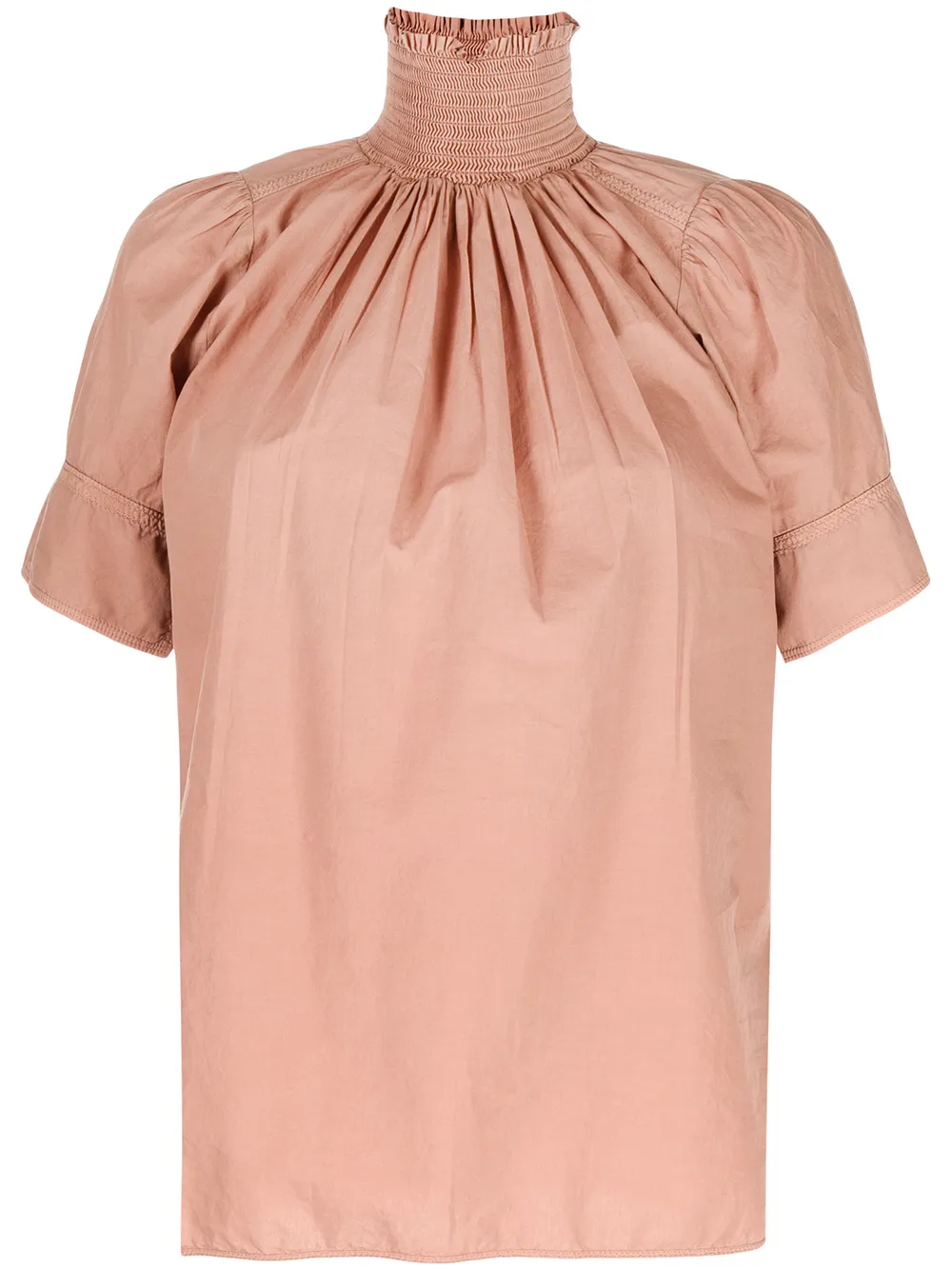 

Nº21 high-neck ruffled short-sleeve blouse - Brown