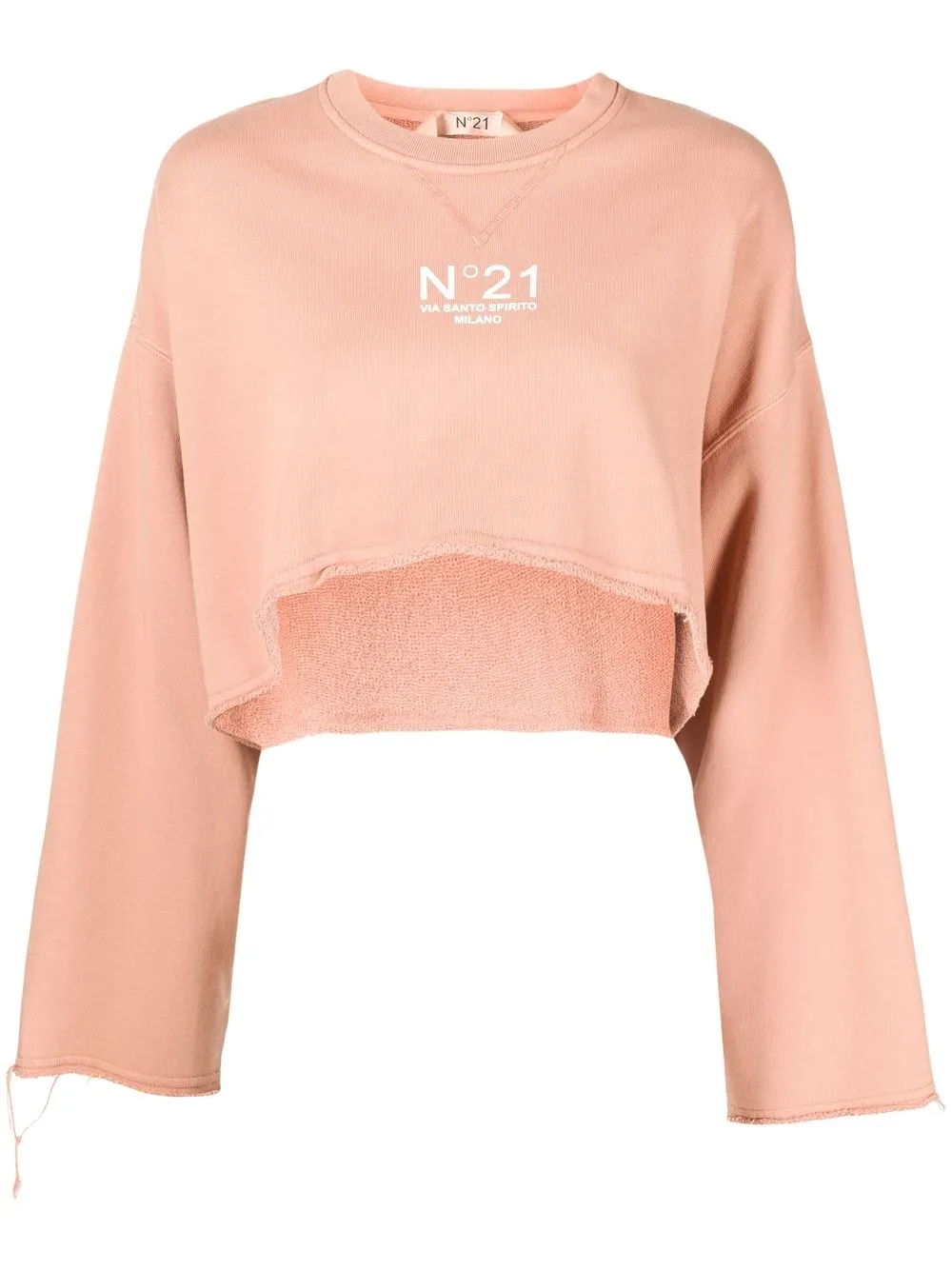 

Nº21 cropped logo-print sweatshirt - Pink