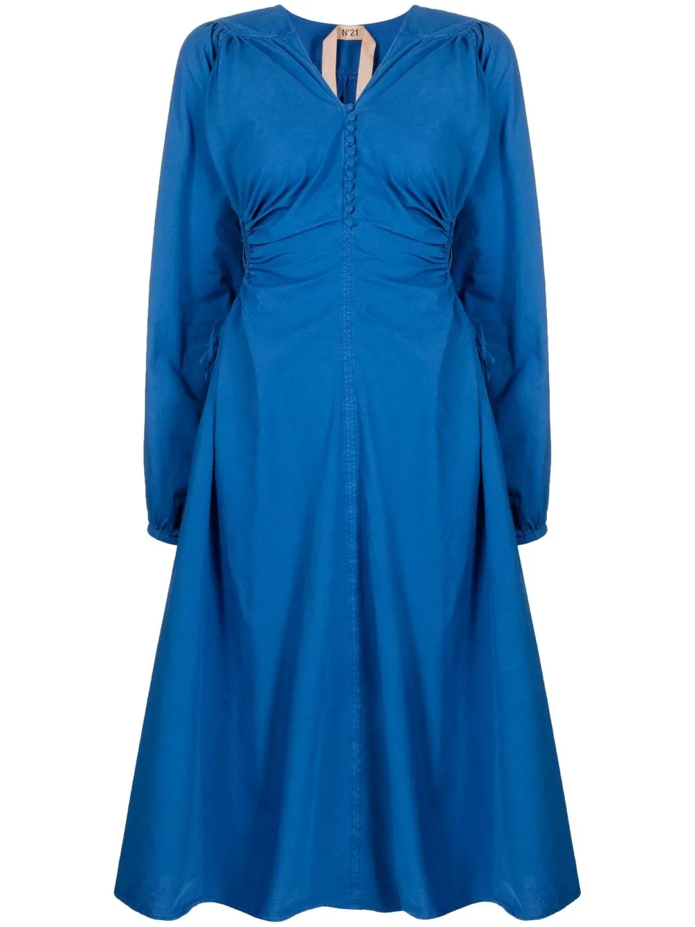 

Nº21 V-neck gathered-detail dress - Blue