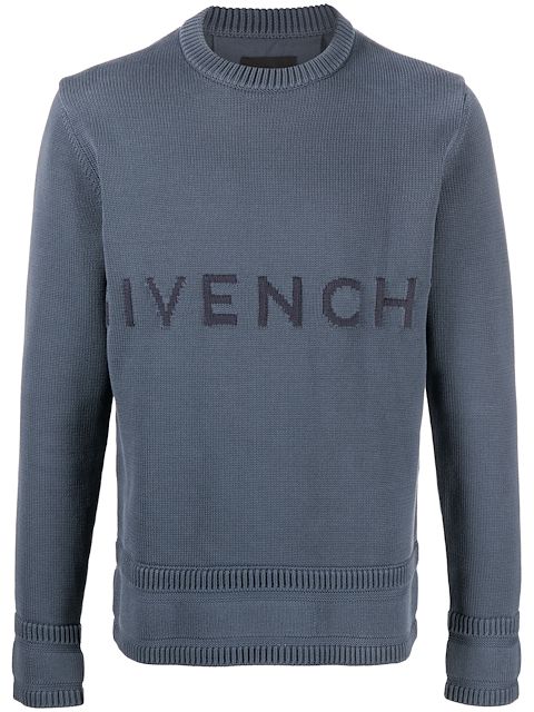 Givenchy logo-intarsia cotton jumper