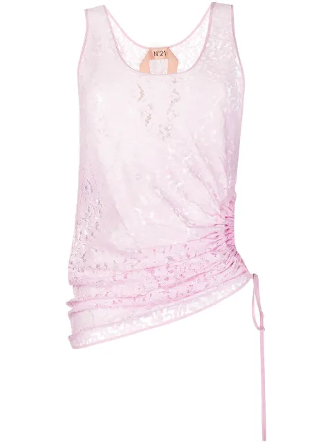 Nº21 floral-lace gathered tank top
