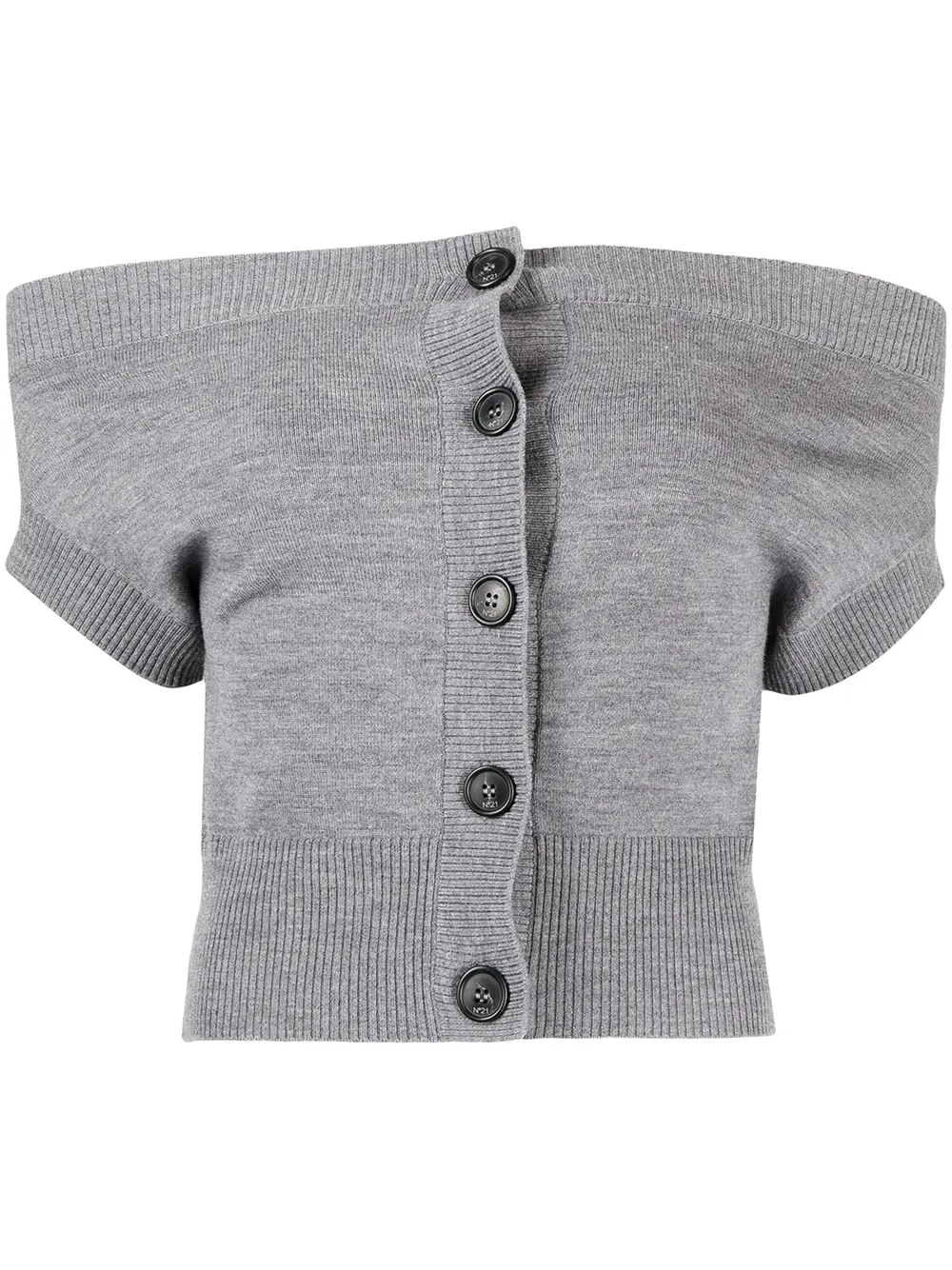 

Nº21 off-the-shoulder knitted top - Grey