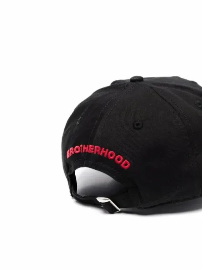 distressed logo-patch baseball cap 