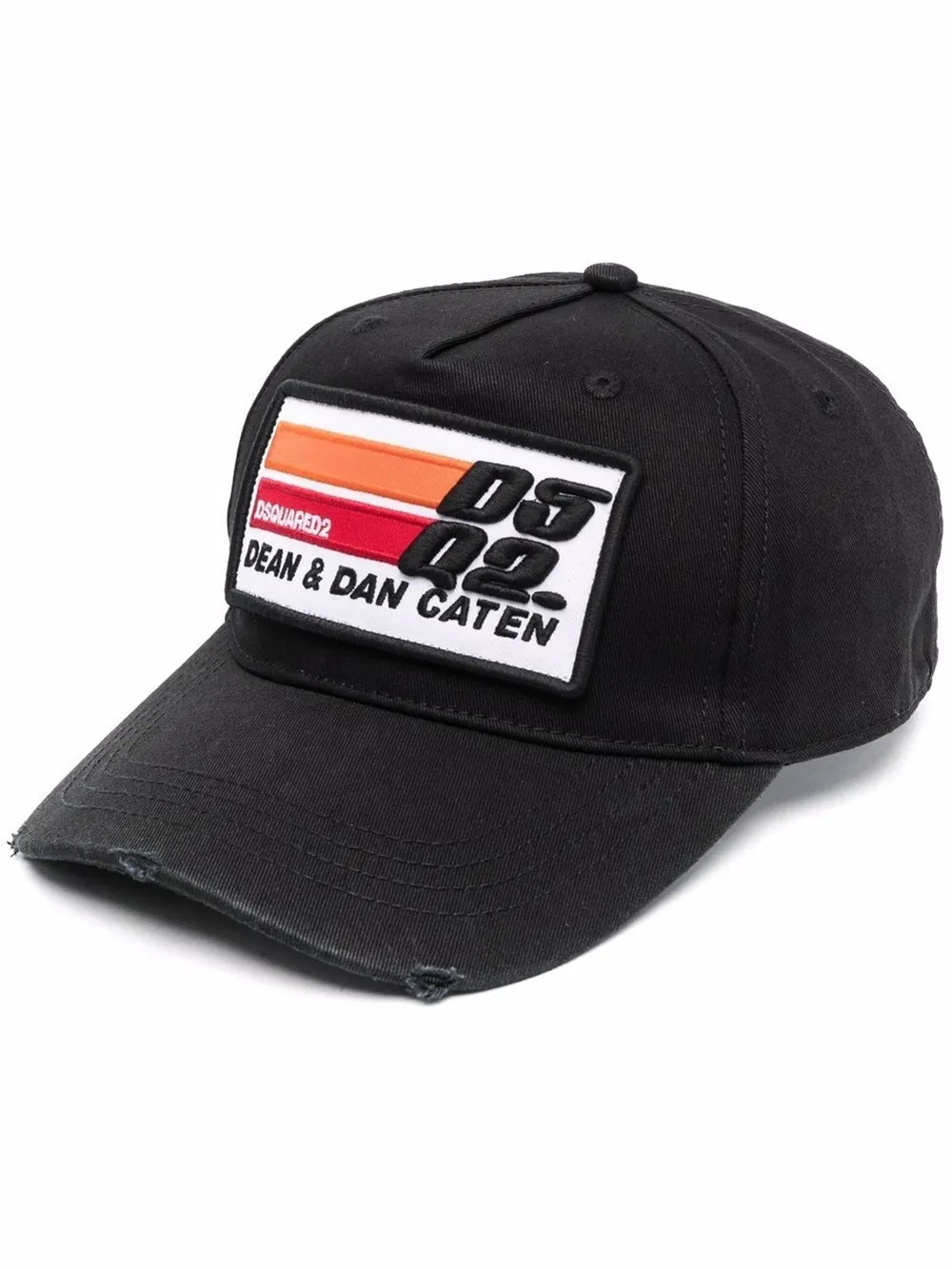 distressed logo-patch baseball cap 