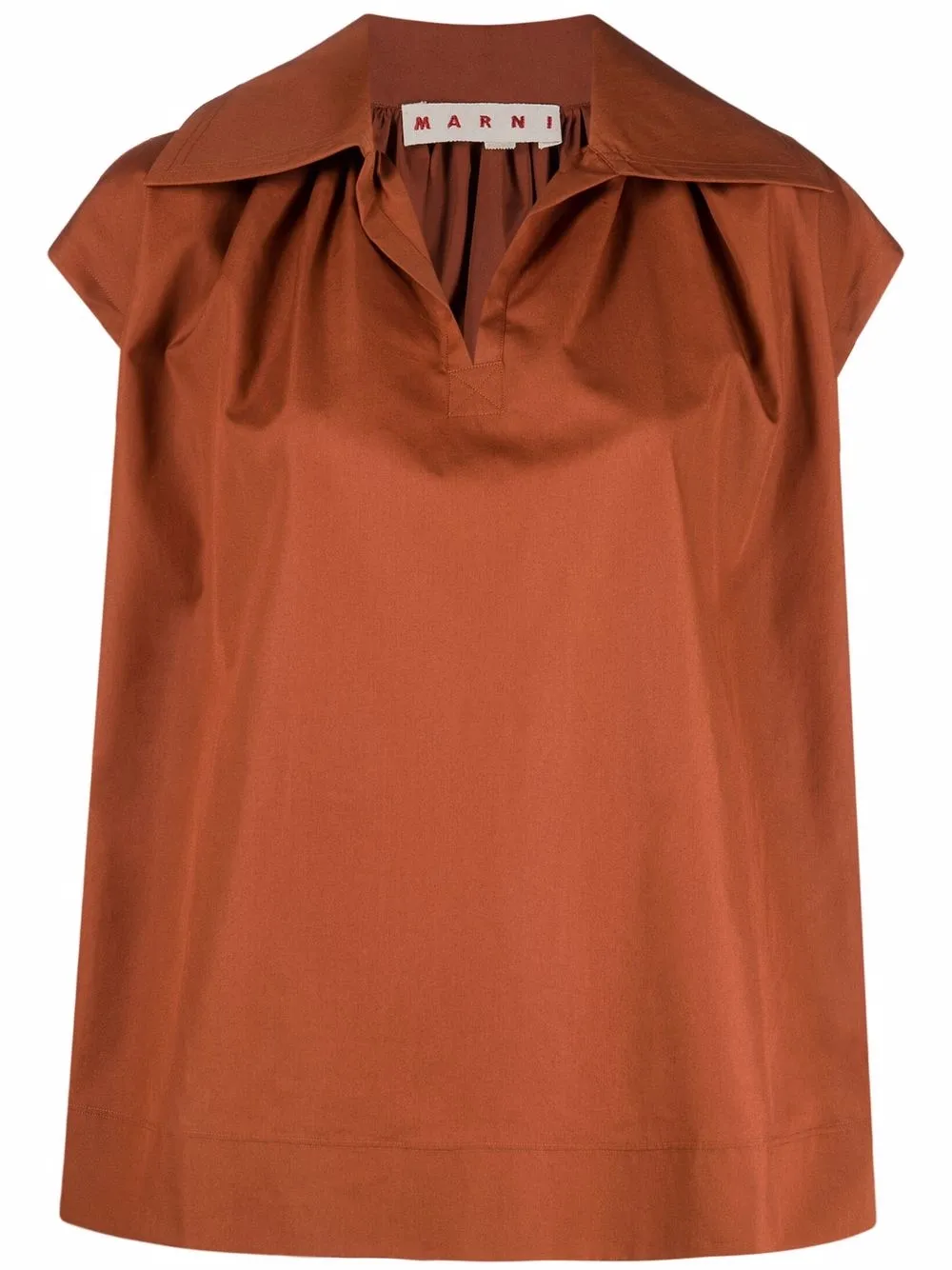 

Marni blusa con cuello en V - Naranja