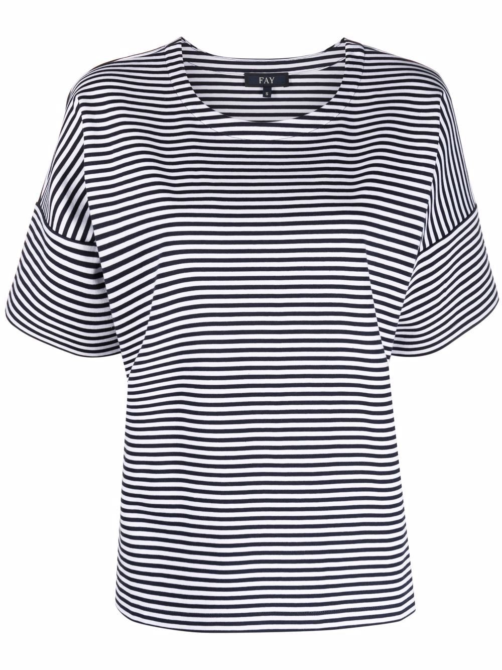 Fay striped drop-shoulder T-shirt