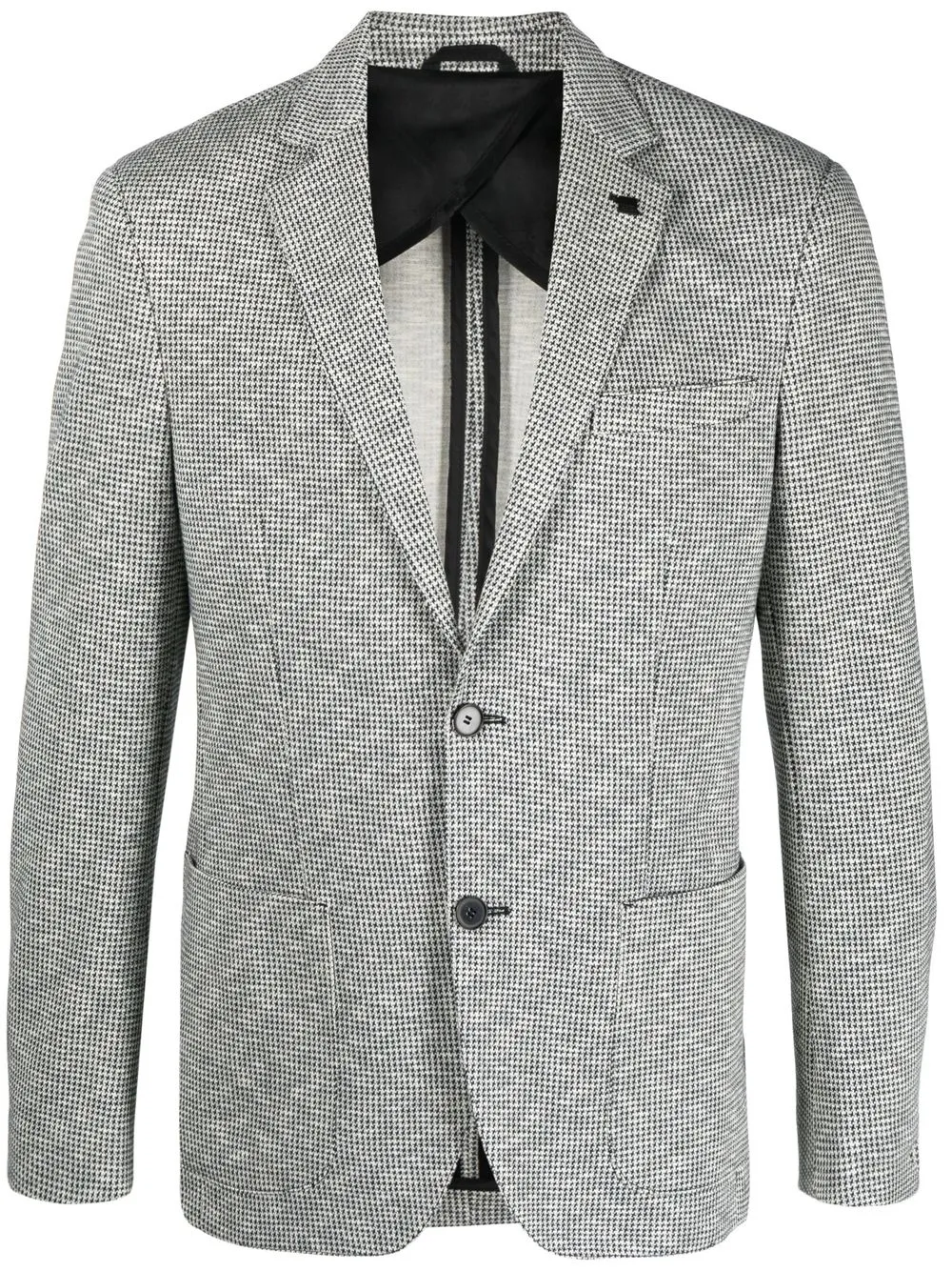 

Karl Lagerfeld houndstooth-pattern single-breasted jacket - Black