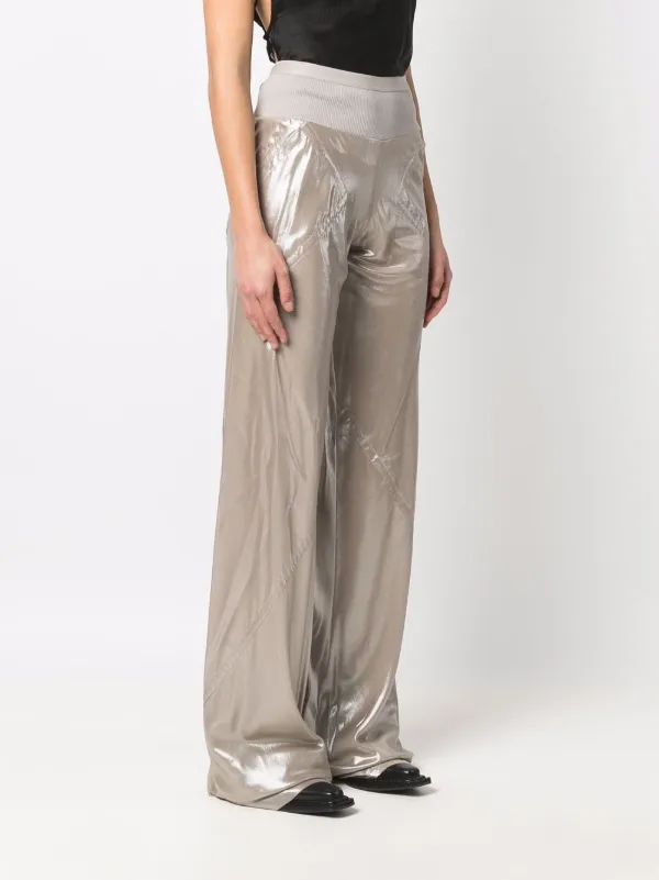 Rick Owens Shiny Flared Trousers - Farfetch