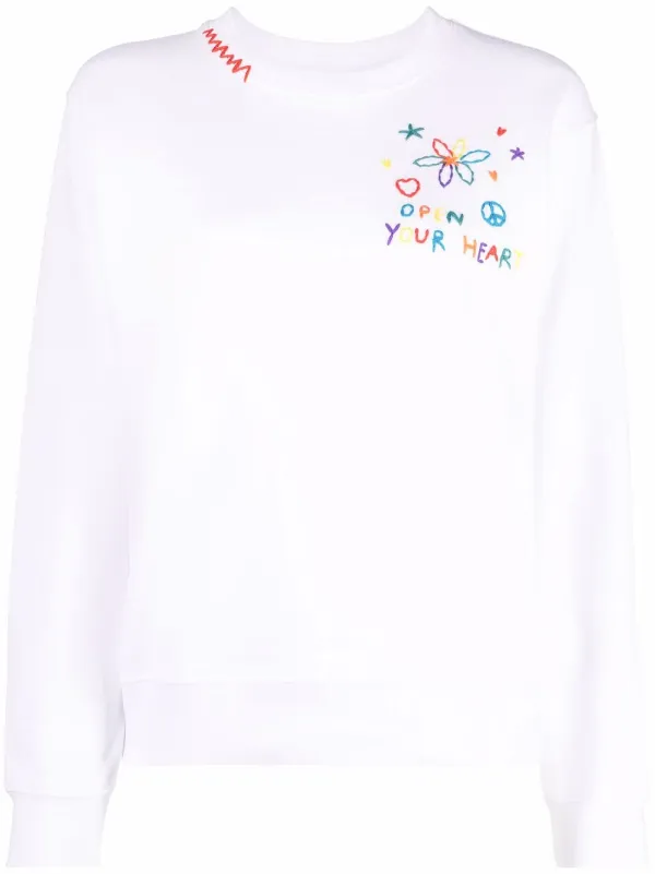 embroidered slogan sweatshirt