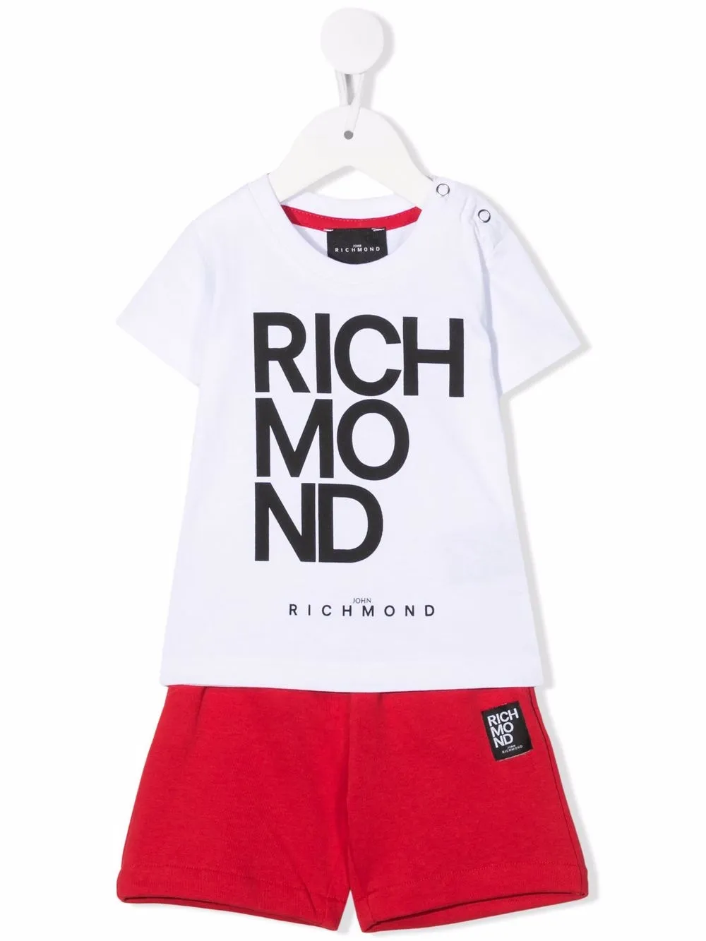 

John Richmond Junior conjunto de shorts y playera con logo estampado - Blanco