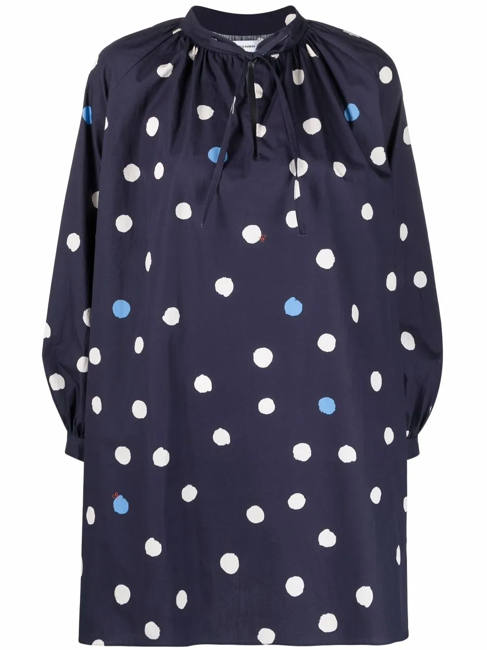 

Chinti and Parker vestido swing con motivo de lunares - Azul