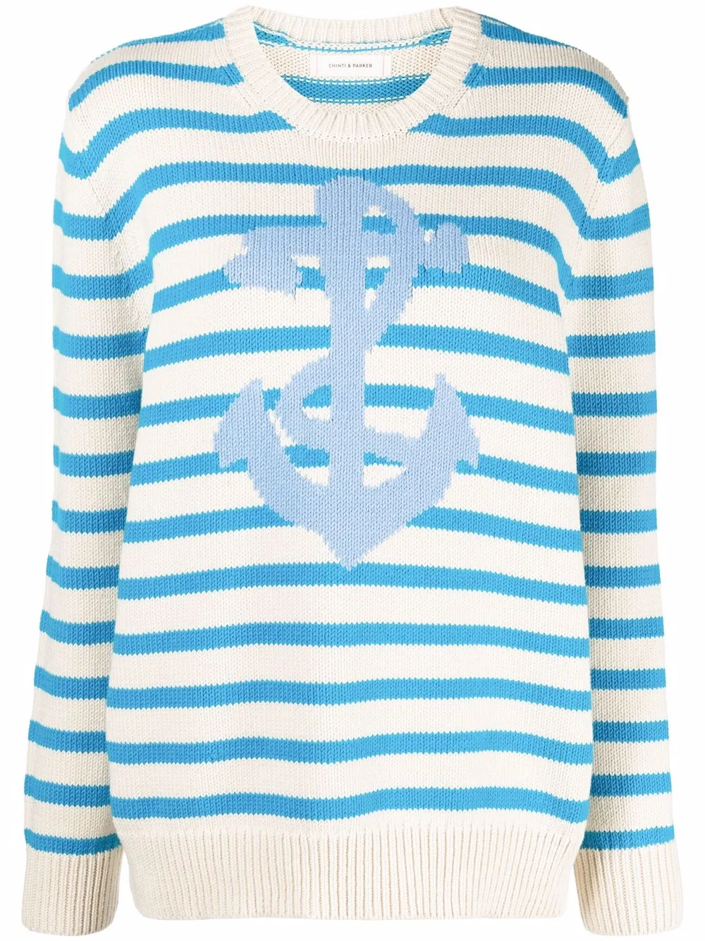 

Chinti and Parker Anchor chunky-knit striped jumper - Neutrals