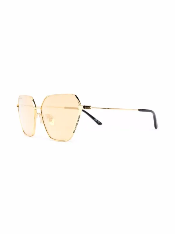 FENDI Rimless Square-Frame Logo-Print Gold-Tone Sunglasses for Men