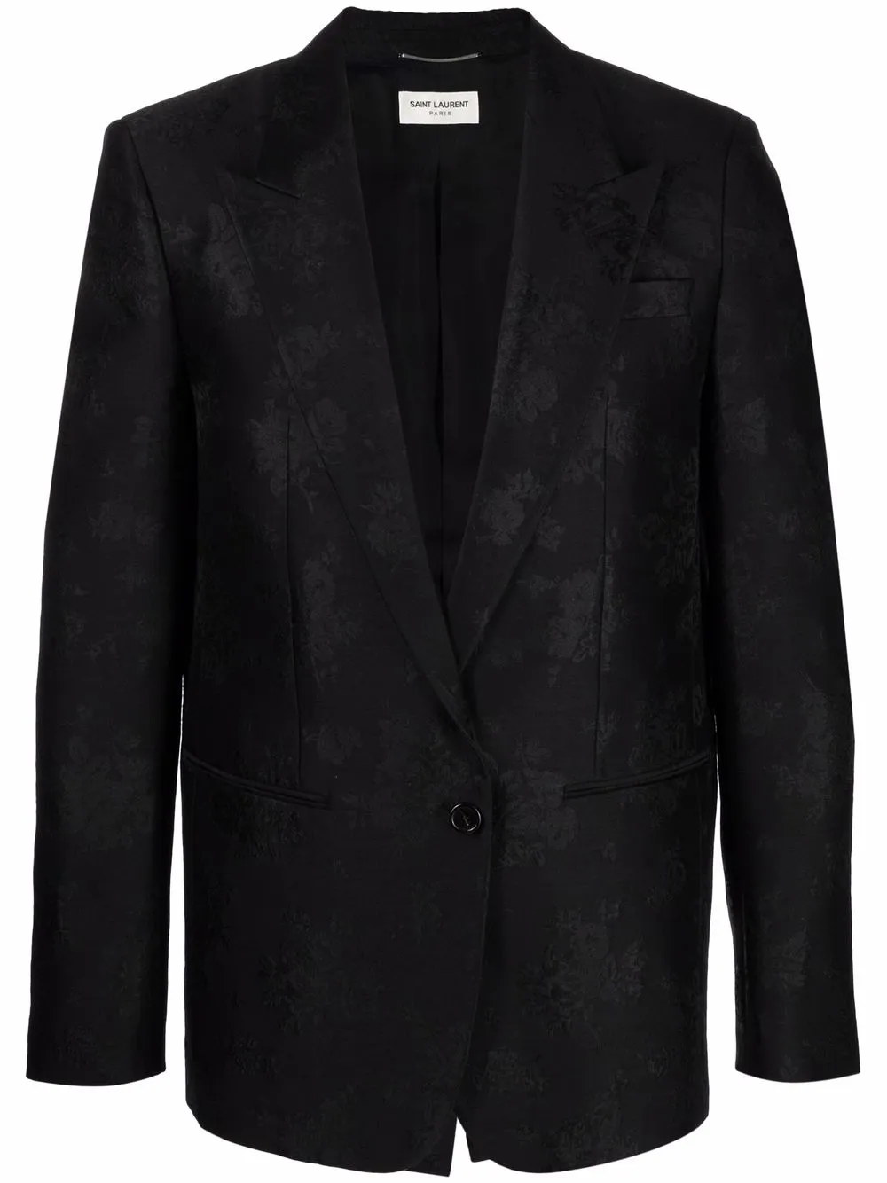 

Saint Laurent chamarra Jacquard Silk con botones - Negro