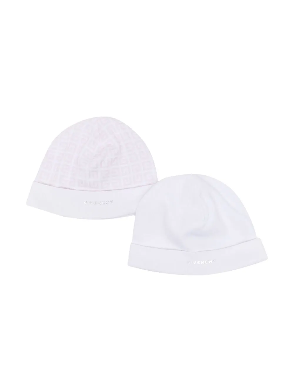 

Givenchy Kids conjunto de dos boinas con logo estampado - Blanco