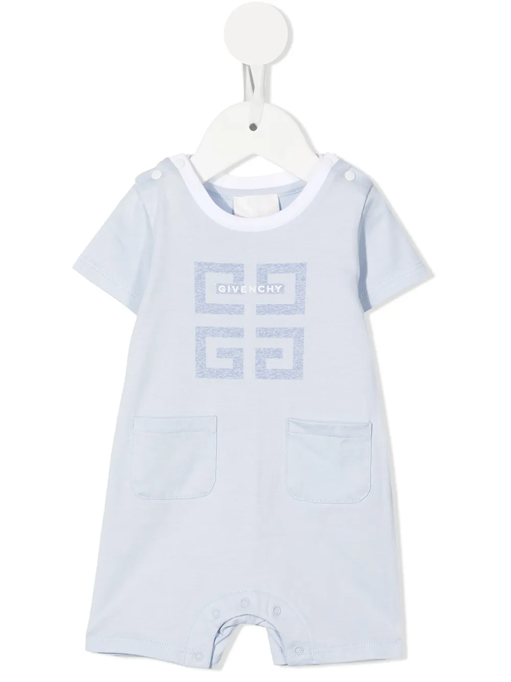 

Givenchy Kids romper con logo estampado - Azul