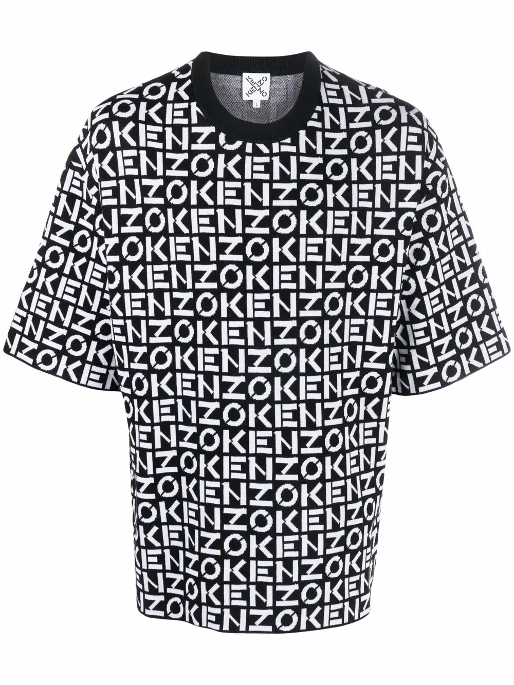 

Kenzo playera tejida con logo en intarsia - Negro