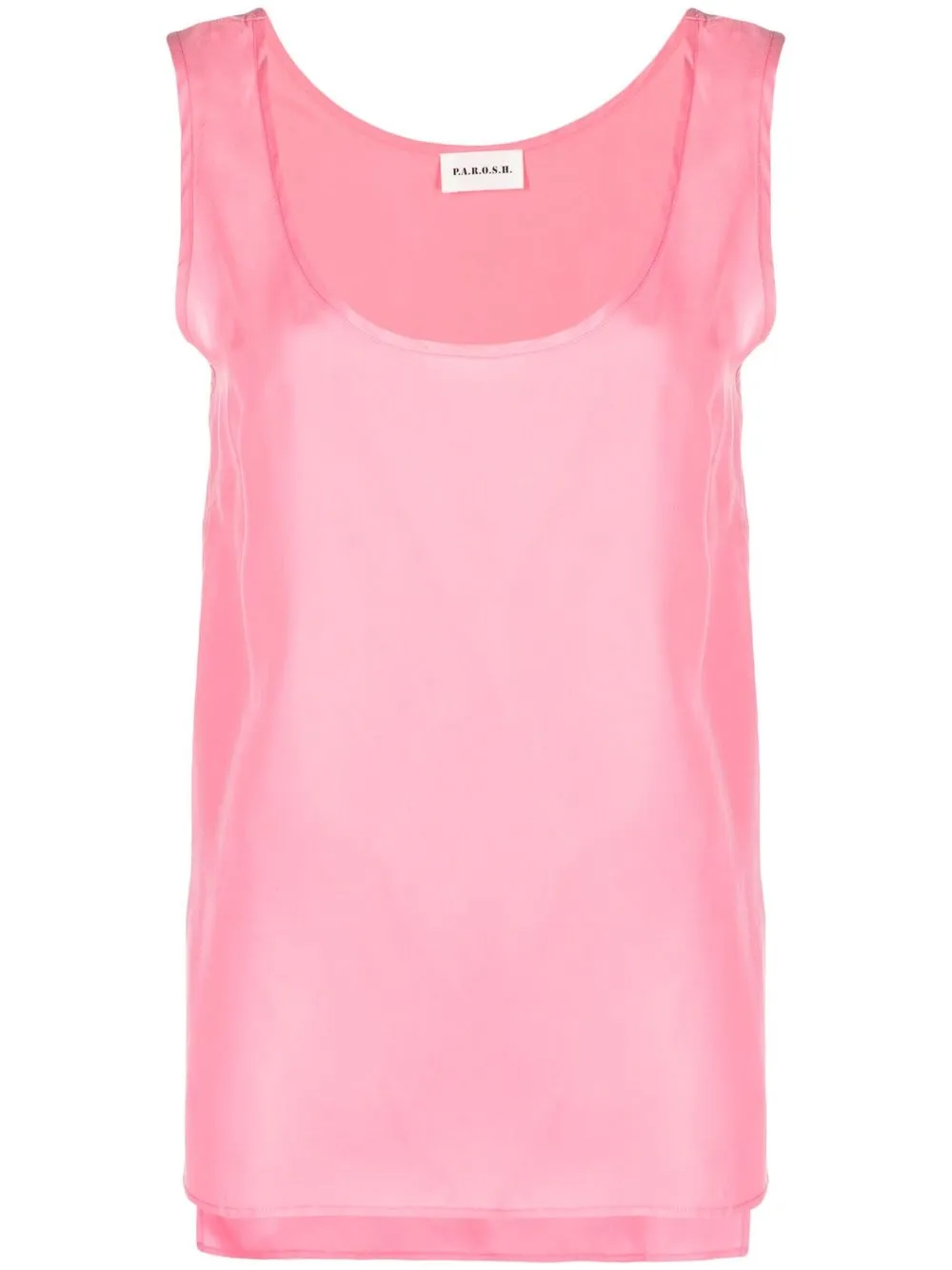 

P.A.R.O.S.H. camiseta de seda con cuello redondo - Rosado