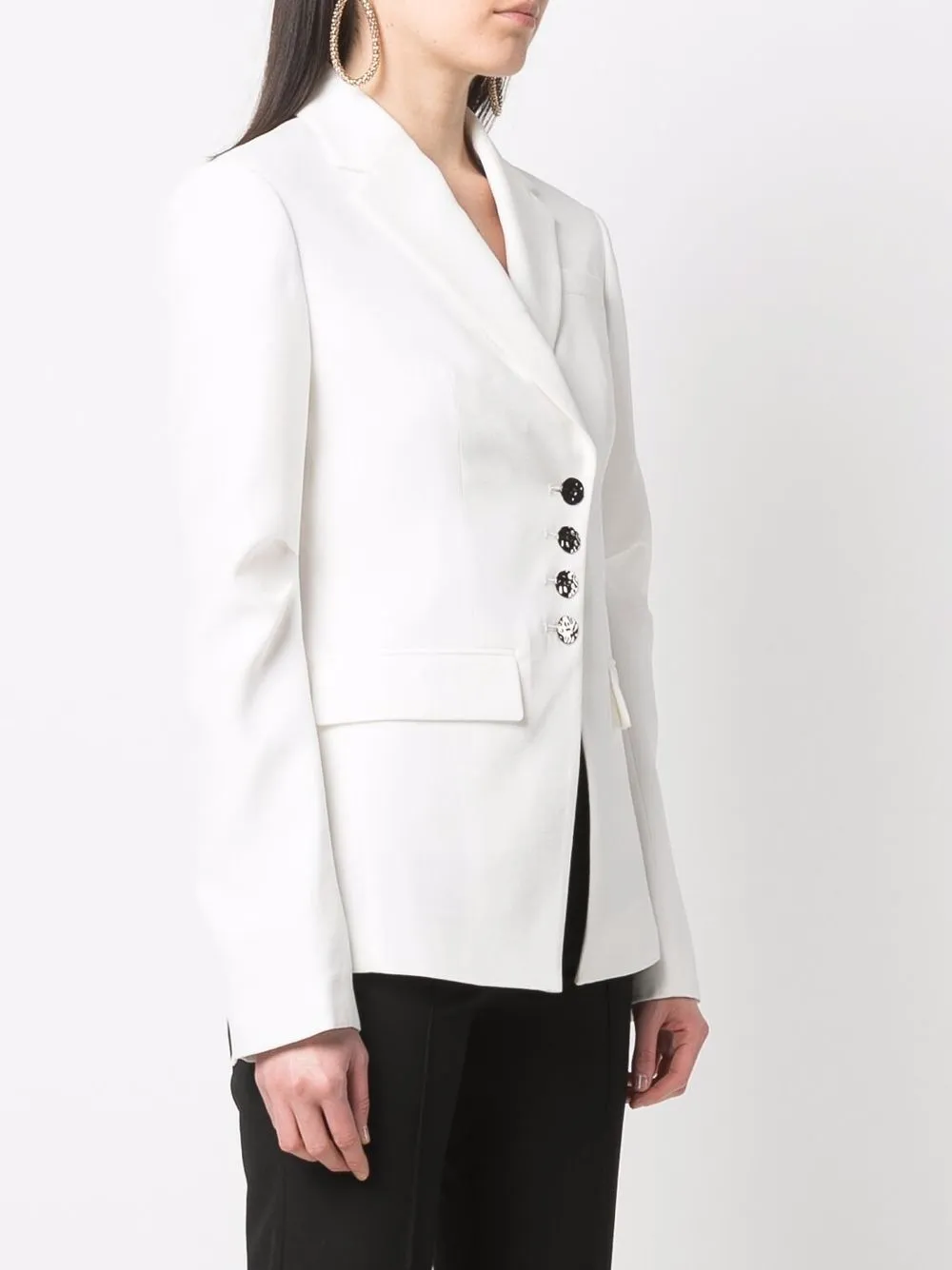 Krizia Blazer met enkele rij knopen Wit
