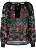 Ermanno Scervino embroidered long-sleeve blouse - Black