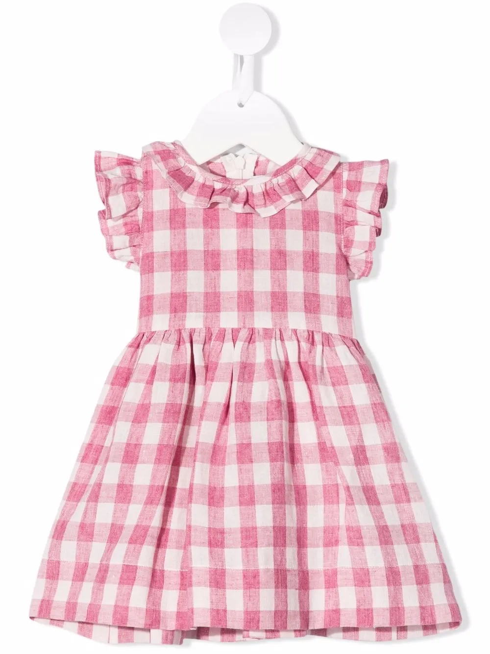 

Il Gufo gingham-print ruffled dress - Pink