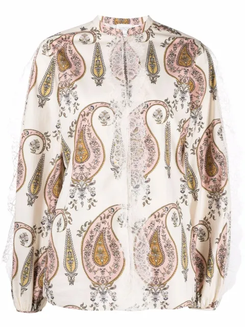 Giambattista Valli paisley-print puff-sleeve blouse